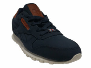 Зимние Reebok Classic Nubuck темно-синие с белым - фото спереди