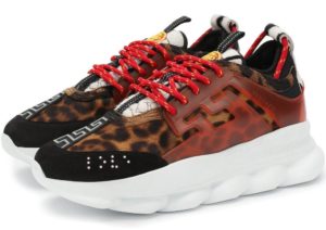 Кроссовки Versace Chain Reaction леопард 35-44