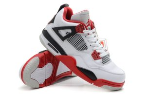 Nike Air Jordan 4 белые с красным (40-45)