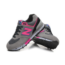 Кроссовки New Balance 574 серые с розовым (35-40)