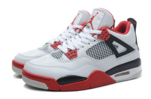 Nike Air Jordan 4 белые с красным (40-45)