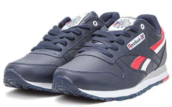 Reebok Classic Leather синие с красным (40-44)