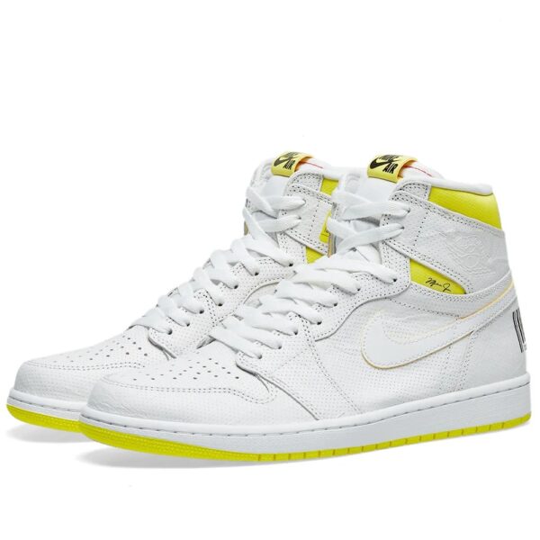 Nike Jordan 1 Retro High first class Flight белые с желтым (35-45)