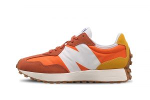 New Balance 327 оранжевые замшевые мужские-женские (35-44)