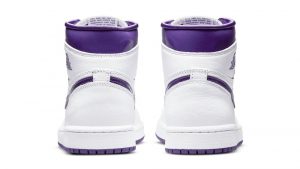 Nike Air Jordan 1 High White Court Purple белые с фиолетовым кожаные мужские-женские (36-40)