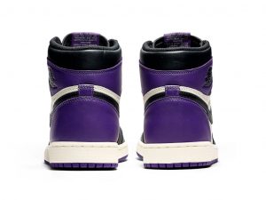 Nike Air Jordan 1 Retro High OG Court Purple черно-белые с фиолетовым кожаные мужские (40-44)