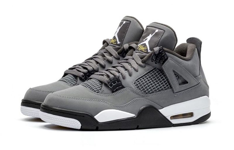 Nike Air Jordan 4 Cool Gray серые кожаные мужские (40-44)