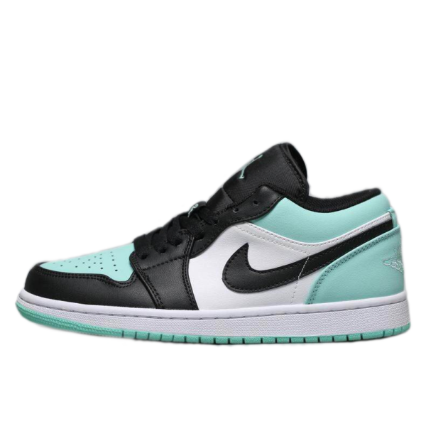 Nike Air Jordan 1 Low мятные с белым и черным кожаные женские (35-39)