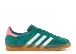 Adidas Gazelle Indoor зелёные с белым и розовым замшевые женские (36-40)