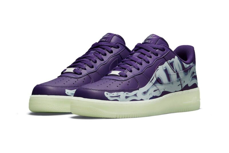 Nike Air Force 1 Skeleton фиолетовые кожаные мужские-женские (40-44)