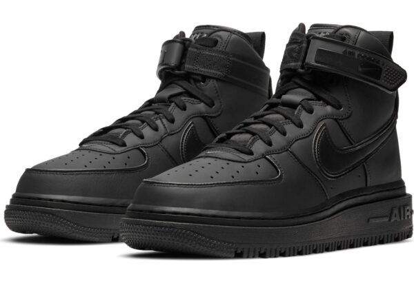 Зимние Nike Air Force 1 GTX Boot black с мехом черные кожаные мужские (40-44)
